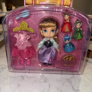 NEW Disney Animators' Collection Sleeping Beauty AURORA 5" Mini Doll Play Set
